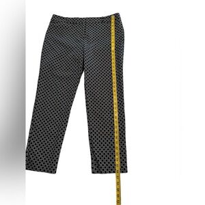Liz Claiborne Emma Ankle Career Pants Geometric Stretch Black Womens Size 12